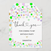 私の誕生日来パーティーありがとう サンキューカード (正面/裏面)