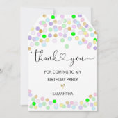 私の誕生日来パーティーありがとう サンキューカード (正面)