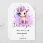 私の誕生日来パーティーありがとう サンキューカード (正面/裏面)