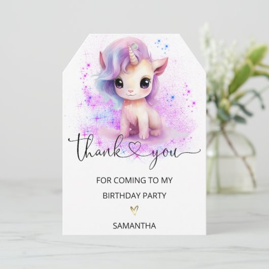 私の誕生日来パーティーありがとう サンキューカード (スタンド正面)