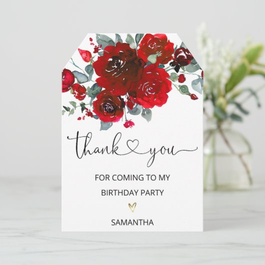 私の誕生日来パーティーありがとう サンキューカード (スタンド正面)