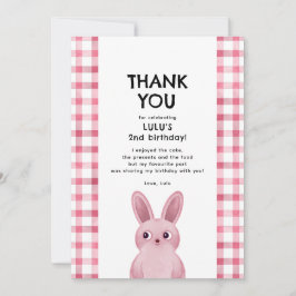 私の誕生日来ピンクバニーの女の子に感謝 招待状