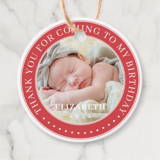 私の誕生日来写真をありがとうモダン フェイバータグ (正面)