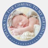 私の誕生日来写真をありがとうモダン ラウンドシール (正面)