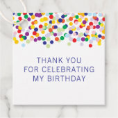 私の誕生日祝紙吹雪に感謝 フェイバータグ (正面)