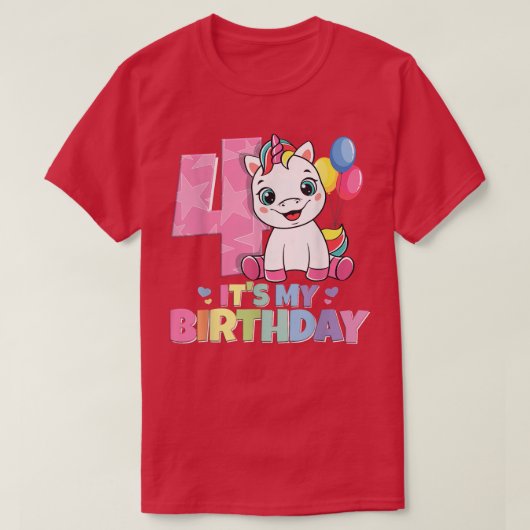 私の誕生日4th birthday girl 4年2018 un tシャツ (デザイン正面)