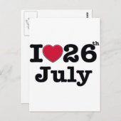 私の誕生日7月26日 ポストカード (正面/裏面)