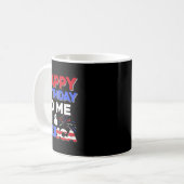 私の誕生日7月4日アメリカ独立記念日Gif コーヒーマグカップ (正面左)