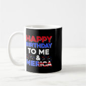 私の誕生日7月4日アメリカ独立記念日Gif コーヒーマグカップ (左)