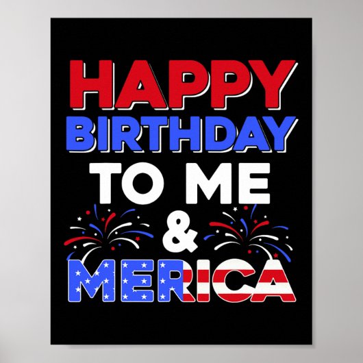 私の誕生日7月4日アメリカ独立記念日Gif ポスター (正面)