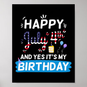 私の誕生日7月4日アメリカ独立記念日Gif ポスター