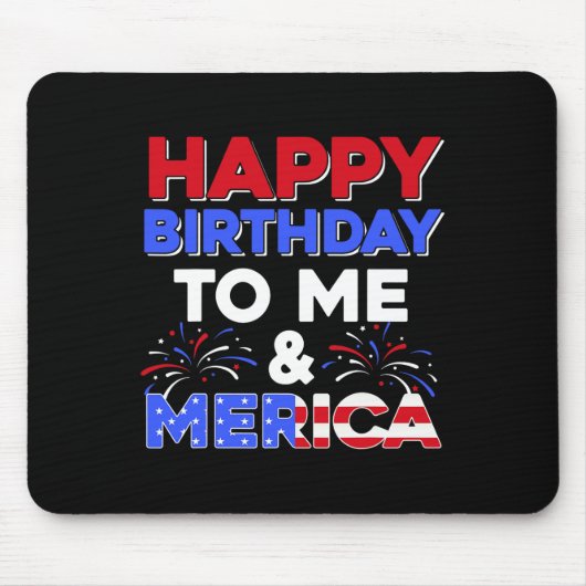 私の誕生日7月4日アメリカ独立記念日Gif マウスパッド (正面)