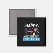 私の誕生日7月4日アメリカ独立記念日Gif マグネット (正面/裏面)