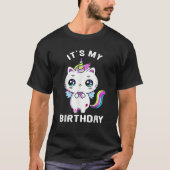 私の誕生日 ネコティコーン 魔女猫 キティコーン Tシャツ (正面)