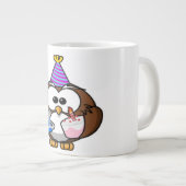 「私の誕生日」フクロウ ジャンボコーヒーマグカップ (正面右)