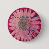 私の誕生日!!フラワー12誕生日 缶バッジ (正面)