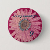 私の誕生日!!フラワー9誕生日 缶バッジ (正面)