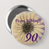 私の誕生日!!フラワー90誕生日 缶バッジ (正面&裏面)