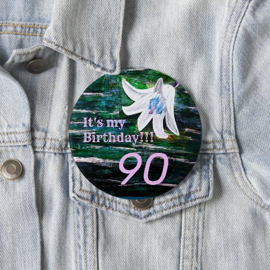 私の誕生日!!フラワー90誕生日 缶バッジ (インサイチュ)