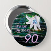 私の誕生日!!フラワー90誕生日 缶バッジ (正面&裏面)