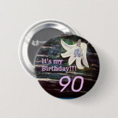 私の誕生日!!フラワー90誕生日 缶バッジ (正面&裏面)