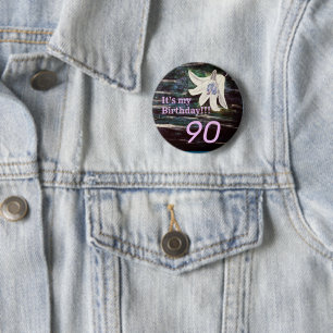 私の誕生日!!フラワー90誕生日 缶バッジ