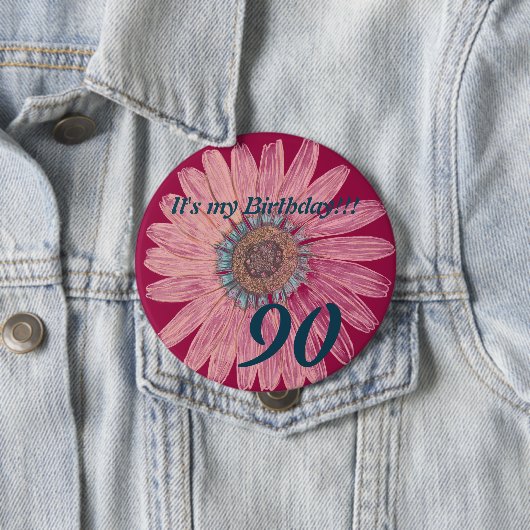 私の誕生日!!フラワー90誕生日 缶バッジ (インサイチュ)
