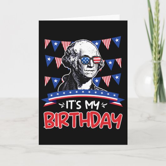 私の誕生日 独立記念日 ジョージ・ワシントン カード (正面)
