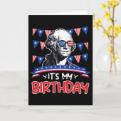 私の誕生日 独立記念日 ジョージ・ワシントン カード (黄色い花)