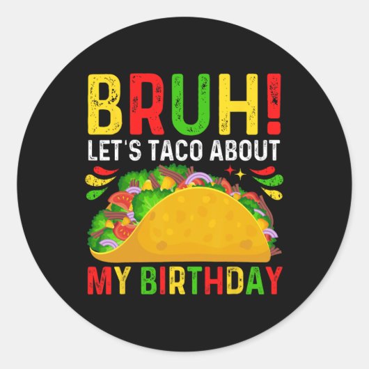 私の誕生日-cinco de Mayo-mexicanについてタコしよう ラウンドシール (正面)