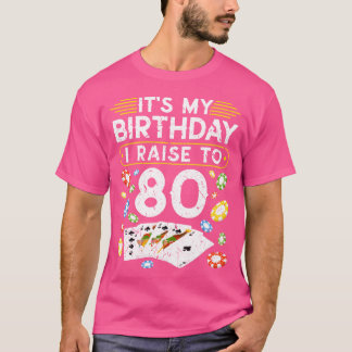私の誕生日 I Raiseo 80 ポーカー家族 Tシャツ