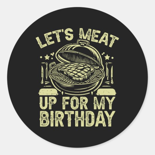 私の誕生日Bbqパーティーに行こう ラウンドシール (正面)