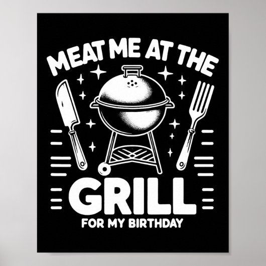 私の誕生日Bbqパーティーのグリルで私に肉 ポスター (正面)