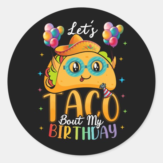 私の誕生日Cinco De Mayo Mexican Fについて ラウンドシール (正面)