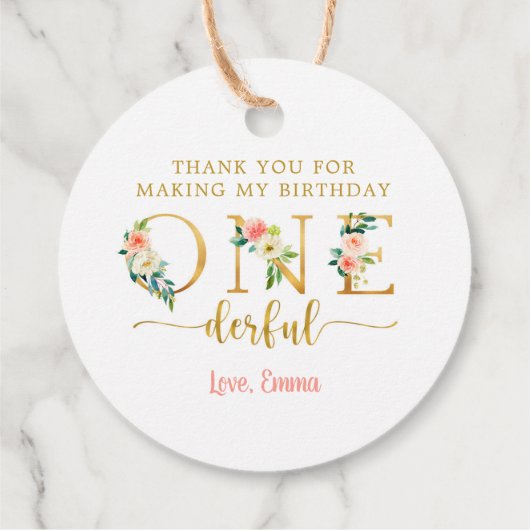 私の誕生日Onederful Girl Cを作ってくれてありがとう フェイバータグ (裏面)