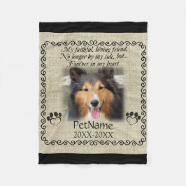 私の誠実な友人ペット悔やみや弔慰のカスタムのバーラップ フリースブランケット