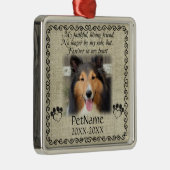 私の誠実な友人ペット悔やみや弔慰のカスタムのバーラップ メタルオーナメント (右)