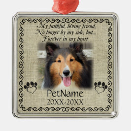 私の誠実な友人ペット悔やみや弔慰のカスタムのバーラップ メタルオーナメント