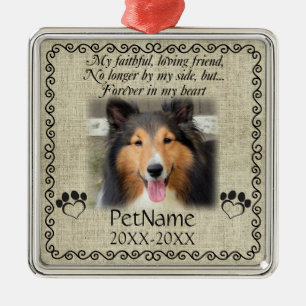 私の誠実な友人ペット悔やみや弔慰のカスタムのバーラップ メタルオーナメント