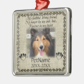 私の誠実な友人ペット悔やみや弔慰のカスタムのバーラップ メタルオーナメント (左)
