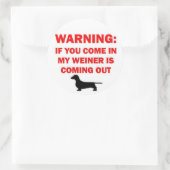 私の警告ウィーナーは来冗談ではない ラウンドシール (バッグ)