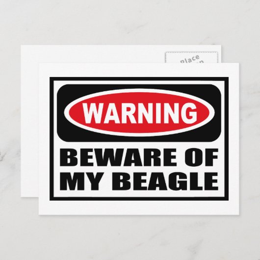 私の警告ビーグルのはがきに用心せよ ポストカード (正面/裏面)