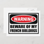 私の警告ブルドッグの葉書に気をフランスの付けて ポストカード (正面/裏面)