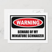 私の警告ミニチュアのシュナウザー葉書に気を付けて ポストカード (正面/裏面)