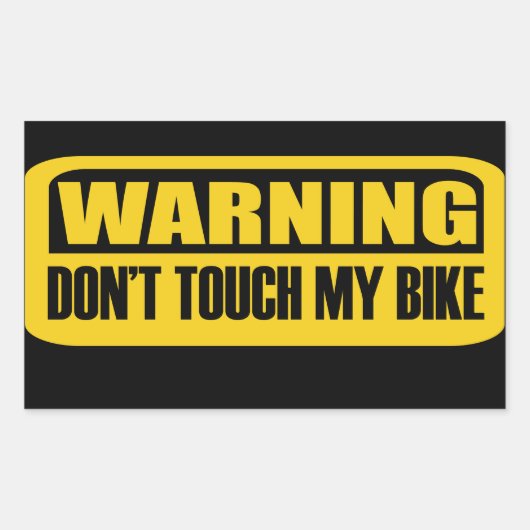私の警告自転車をtouchしない 長方形シール (正面)