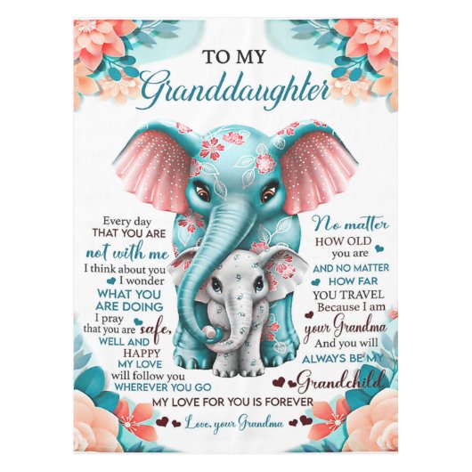 私の象に娘の贈り物、娘の誕生日 テーブルクロス (正面)