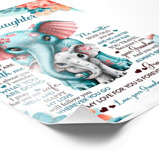 私の象に娘の贈り物、娘の誕生日 フォトプリント            (角)