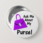 私の財布について私に-紫色尋ねて下さい 缶バッジ (正面&裏面)