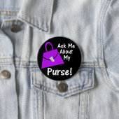 私の財布について私に-黒の紫色尋ねて下さい 缶バッジ (インサイチュ)