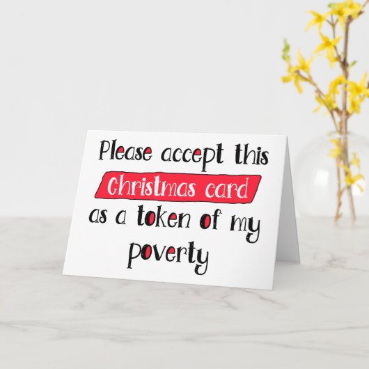 私の貧困、母とパパのおもしろいクリスマスの印 カード (黄色い花)